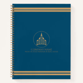 Elegantes Blau, hellbrauner Chic Real Anwesen Agen Notizbuch