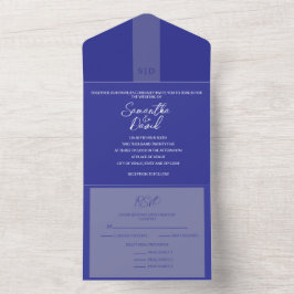 Elegantes Blau in einer Hochzeit Einladung