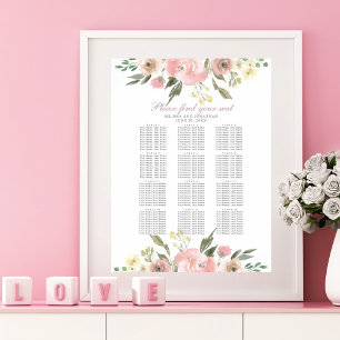 Elegantes, blau-rosa Hochzeitssattel Poster