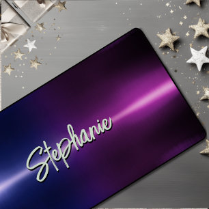 Elegantes blau rosa ombré Monogramm Schreibtischunterlage