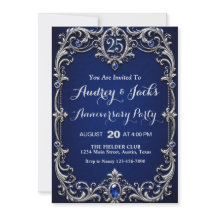 Elegantes Blau Silber 25. Jubiläum