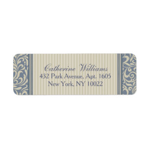 Elegantes Blau und Beige Barockmuster