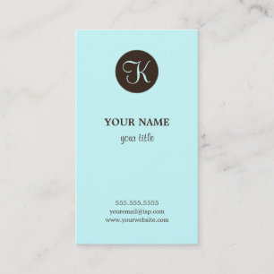 Elegantes Blau und Brown-Monogramm-Visitenkarten Visitenkarte