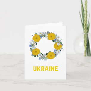 Elegantes Blau und Gelber Kranz Blank Ukraine Karte