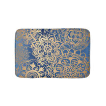 Elegantes Blau und Gold Mandala Muster
