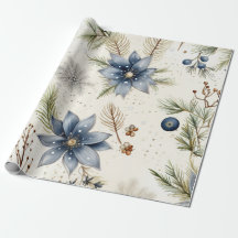 Elegantes Blau- und Gold-Weihnachtspapier