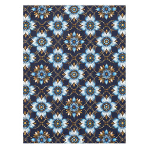 Elegantes Blau- und Goldmuster Tischdecke