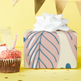 Elegantes Blau- und Rosé-Natur-Geschenkpapier Geschenkpapier