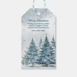 Elegantes Blau und Silber Winter Wonderland Geschenkanhänger