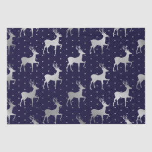 Elegantes Blau und Silberfresser Weihnachten Seidenpapier
