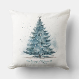 Elegantes Blau und Silver Winter Wonderland Kissen