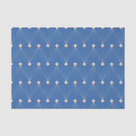 Elegantes Blau und Weiß Einfache Geometrische Weih Seidenpapier