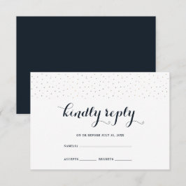 Elegantes Blau und Weiß mit zarter UAWG RSVP Karte