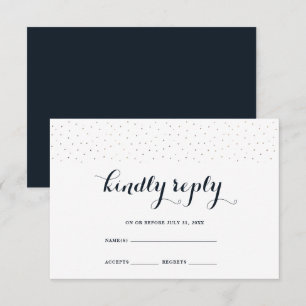 Elegantes Blau und Weiß mit zarter UAWG RSVP Karte