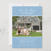 Elegantes Blau Unser neues Zuhause Foto Moving