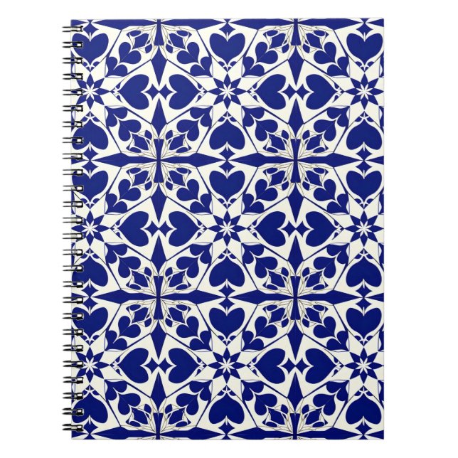 Elegantes Blau-Weiß-Muster Notizblock (Vorderseite)