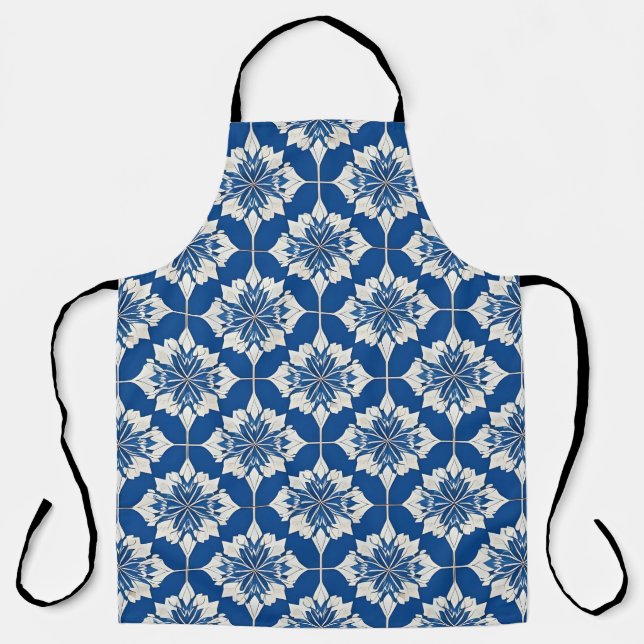 Elegantes Blau-Weiß-Muster Schürze (Vorderseite)