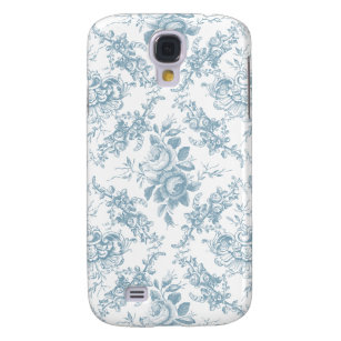 Elegantes blau-weiße Blumentoilette Galaxy S4 Hülle