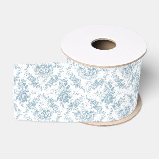 Elegantes blau-weiße Blumentoilette Ripsband