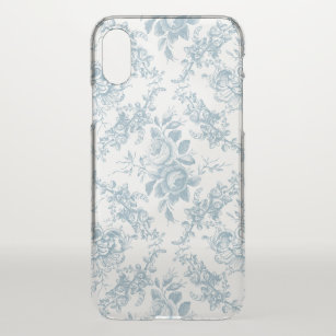 Elegantes blau-weiße Blumentoilette iPhone X Hülle