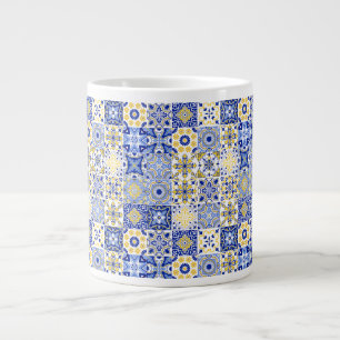 Elegantes blau-weißes portugiesisches Azulejo-Must Jumbo-Tasse