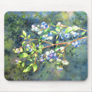 Elegantes Blaubeerengemälde Mousepad
