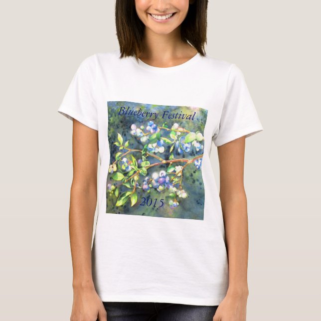 Elegantes Blaubeerengemälde T-Shirt (Vorderseite)