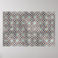 Elegantes blaubraunes Mosaik Kaleidoskop-Muster