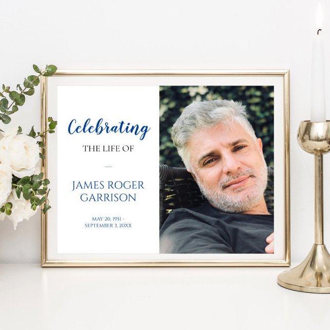 Elegantes blauer Feiern zum Foto des Lebens Poster (Von Creator hochgeladen)