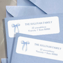 Elegantes, blaues Adressetikett