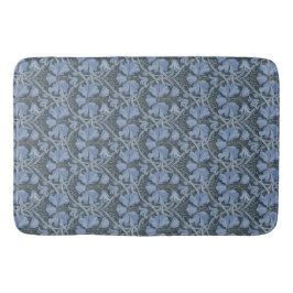 Elegantes blaues Aquarell-Blumenmuster-Einladung Badematte