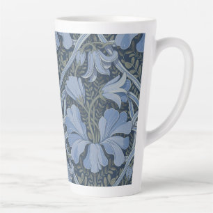 Elegantes blaues Aquarell-Blumenmuster Milchtasse