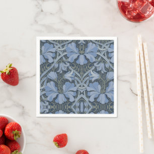 Elegantes blaues Aquarell-Blumenmuster Serviette
