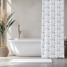 Elegantes blaues Aquarell-Botanikmuster