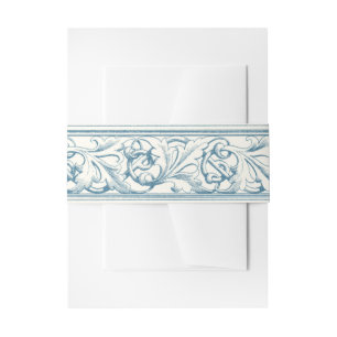 Elegantes blaues Barockmuster Einladungsbanderole
