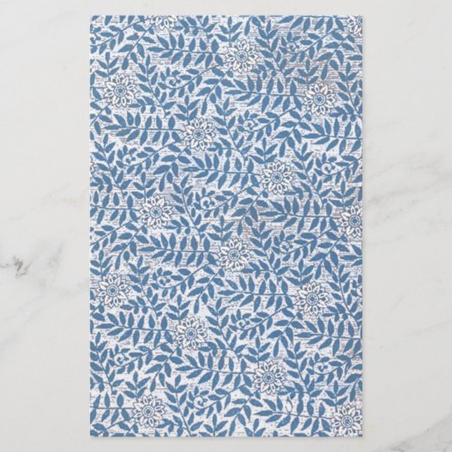 ELEGANTES BLAUES BLUMEN BRIEFPAPIER (Vorderseite)
