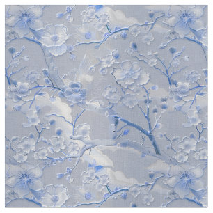 Elegantes blaues Blumencloisonné Stoff