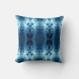 Elegantes blaues botanisches Muster-Wurfkissen Kissen