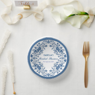 Elegantes blaues Chinoiserie viktorianisches chine Pappteller