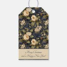 Elegantes blaues Cream Green Floral Muster