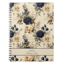 Elegantes blaues Cream-Rose Blumenmuster