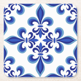 Elegantes blaues Damast-Lunch-Set Rechteckiger Pappuntersetzer