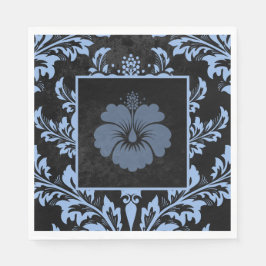 Elegantes blaues Damast Weihnachtskundenpapier Serviette
