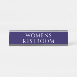 Elegantes Blaues Damen-WC Schreibtischnamensplakette