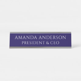 Elegantes blaues Firmenschild Namensschild