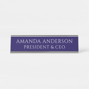 Elegantes blaues Firmenschild Namensschild