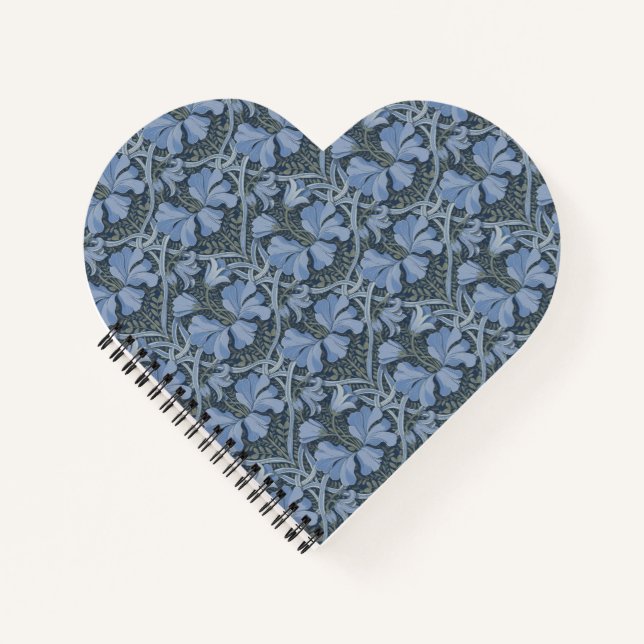 Elegantes blaues Floralmuster mit Wasserfarbe-Einl Notizbuch (Vorderseite)