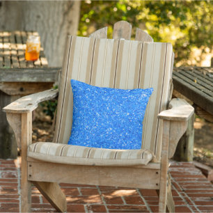 Elegantes Blaues, funkelndes Glamour-Muster des Gl Kissen