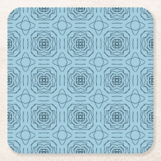 Elegantes blaues geometrisches Linienkunst-Nahtlos Rechteckiger Pappuntersetzer