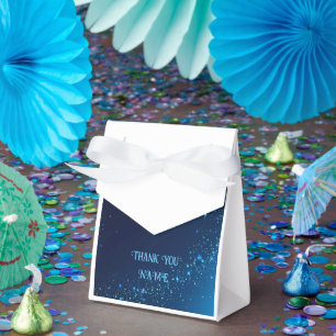 Elegantes blaues Glitzer-Design für Hochzeitseinla Geschenkschachtel